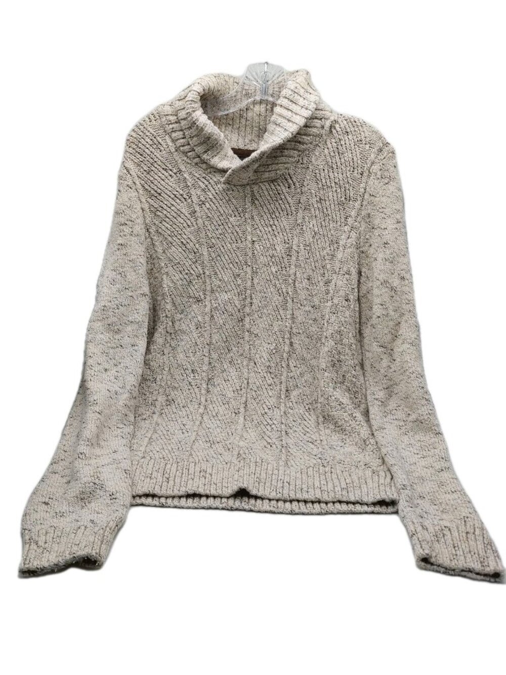 Method Sweater Size Medium Beige Textured Knit Shawl Collar Toggle Button Mens
